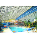 Acero marco de espacio largo marco techo sobre la estructura de la piscina del suelo